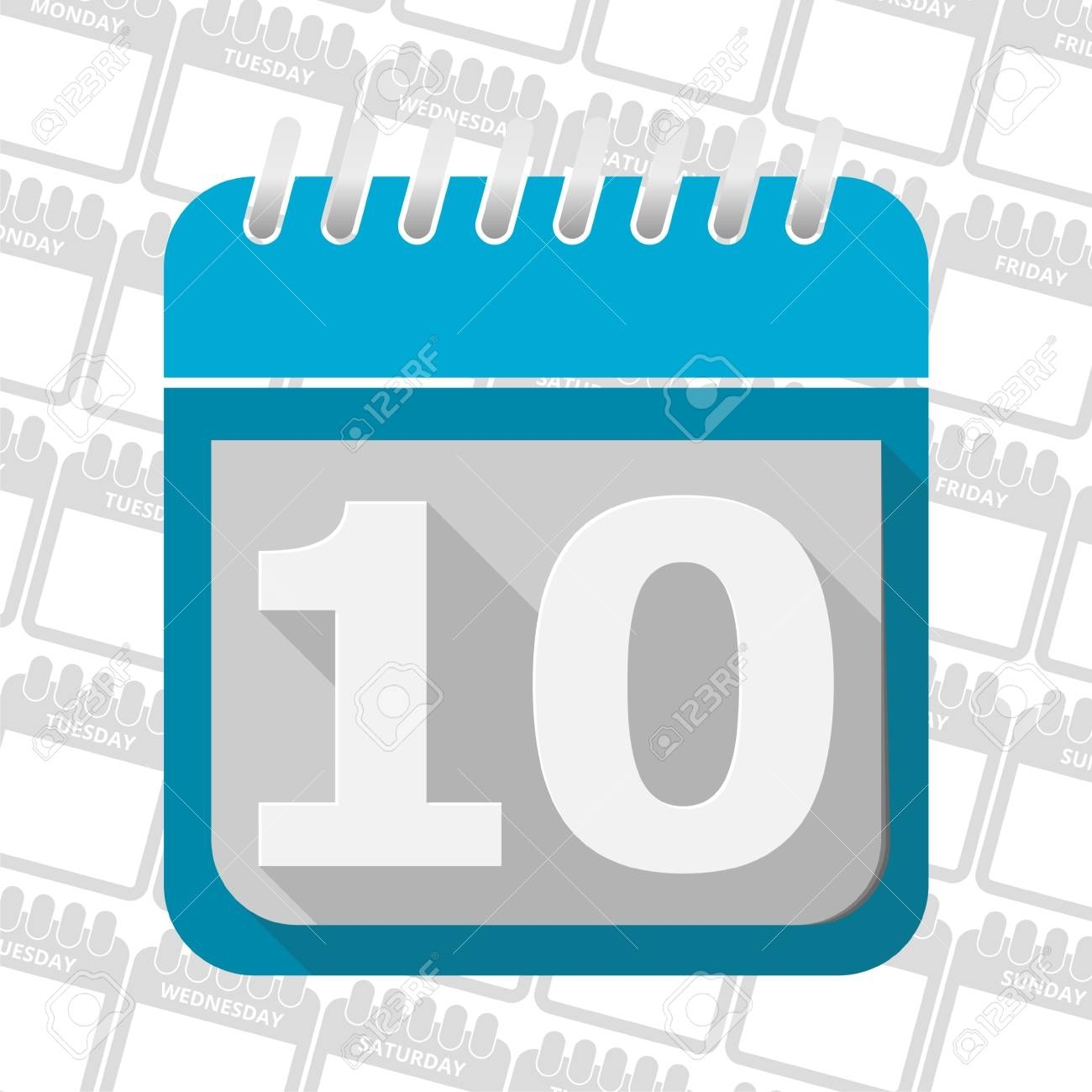 Date Button, Calendar Sign Icon. 10 Day Month Symbol.