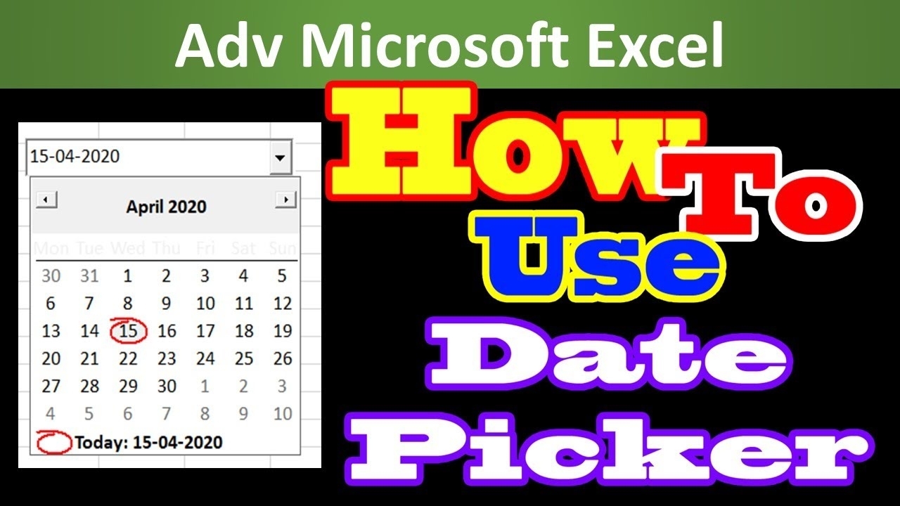 Date Picker In Excel | How To Use Date Picker In Excel Cell Tutorial Step  By Step (Hindi)