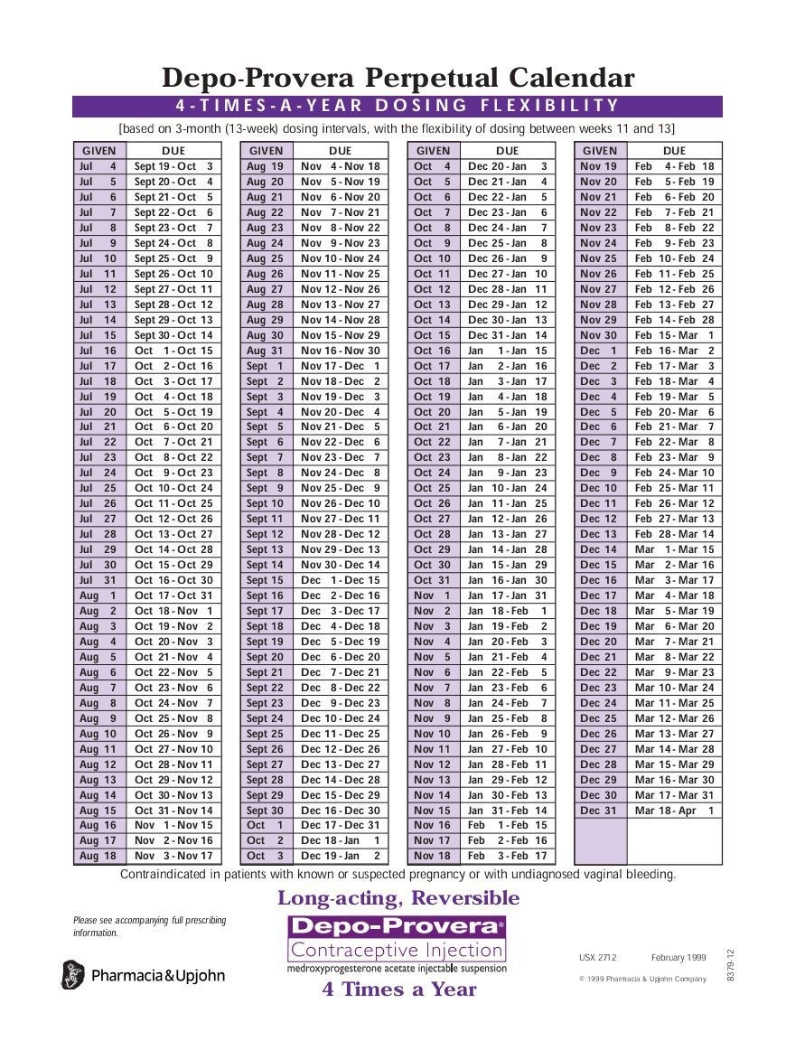 Depo-Provera-Perpetual-Calendar | Calendar Printables