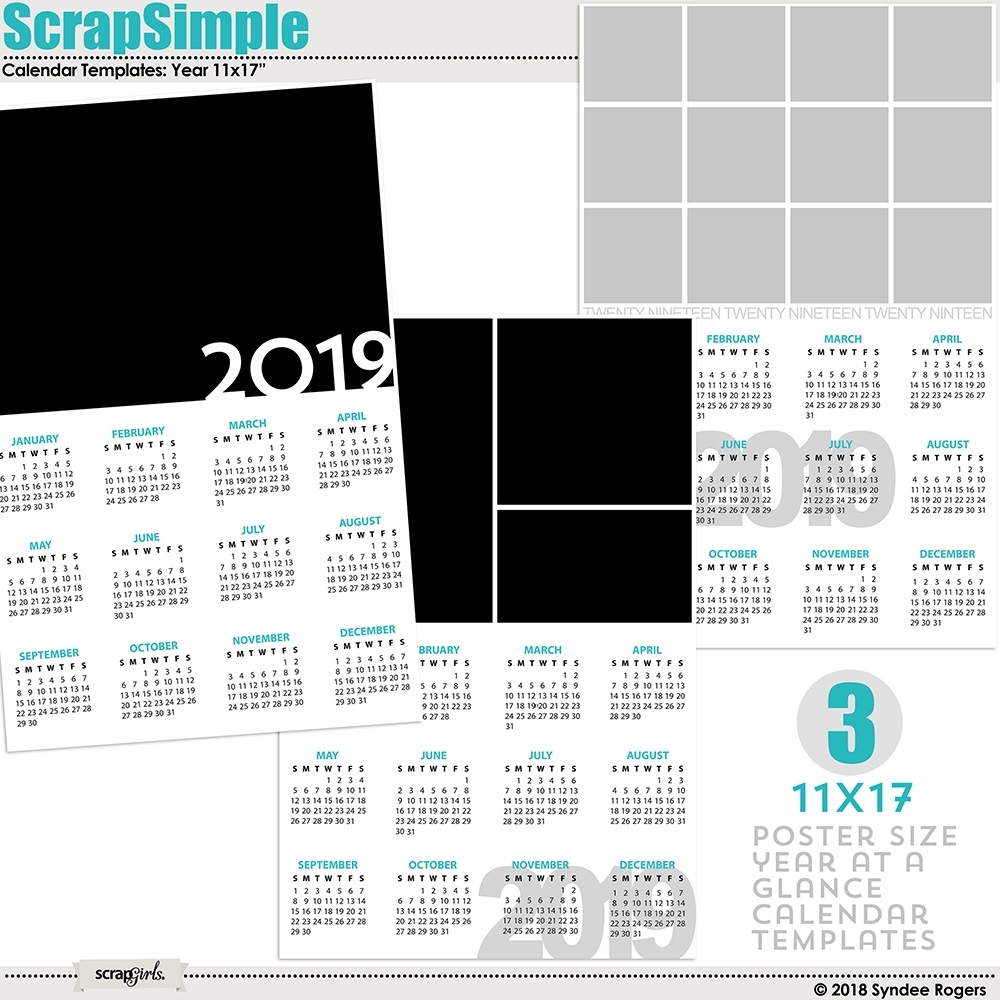 Digital Scrapbooking Kit Scrapsimple Calendar Templates