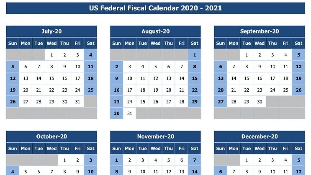 Download Us Federal Fiscal Calendar 2020-21 Excel Template