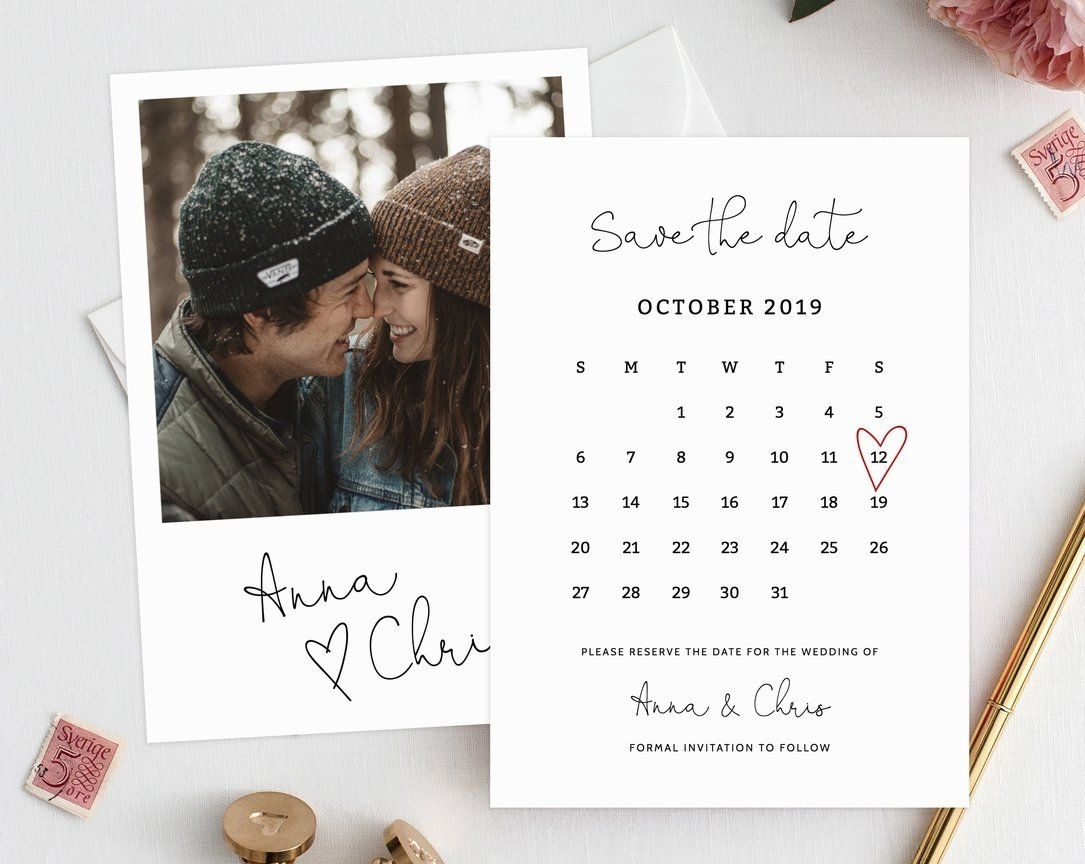 Editable Save The Date Calendar, Save The Date Template