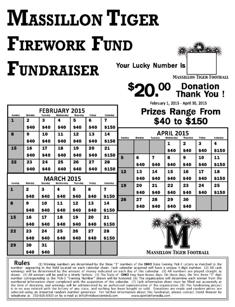 Free Lottery Calendar Fundraiser Template Calendar Template 20242025