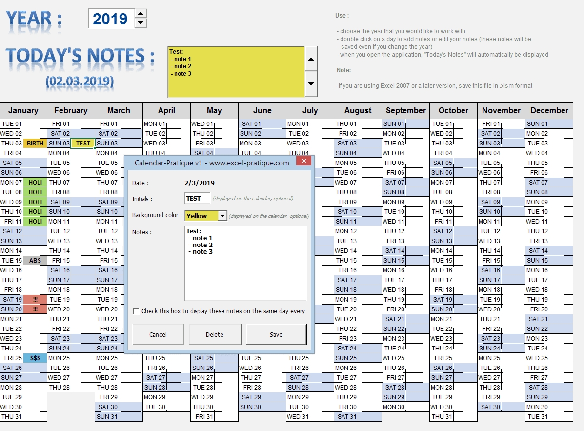 Excel Applications &quot;calendars&quot;