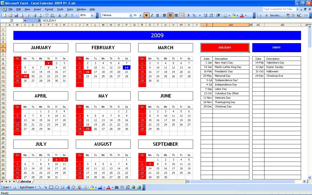 Excel Calendar Spreadsheet Formulas Xls March Drop Down