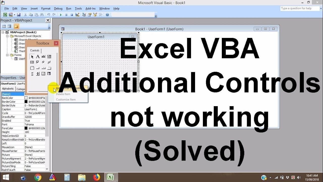 Excel Vba Additional Controls Not Working (Solved)