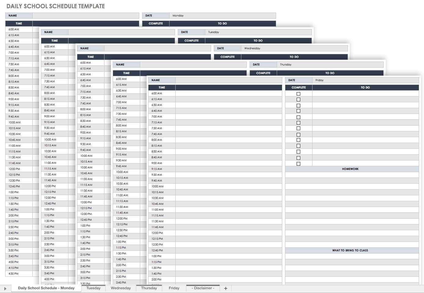 Free Daily Work Schedule Templates | Smartsheet