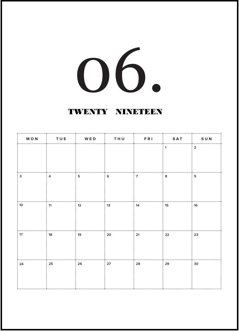 Free June 2019 Printable Calendar Word Pdf With Holidays