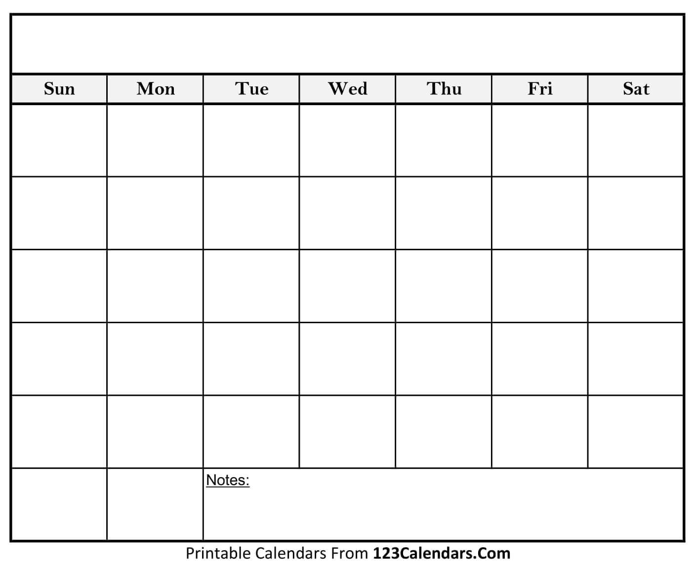 Free Printable Blank Calendar | Printable Blank Calendar