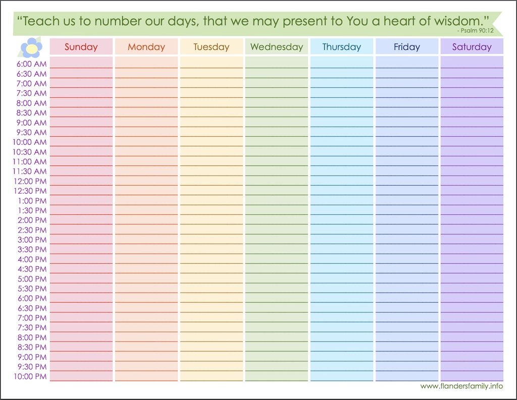 Colorful Weekly Calendar Printable Calendar Template 20242025