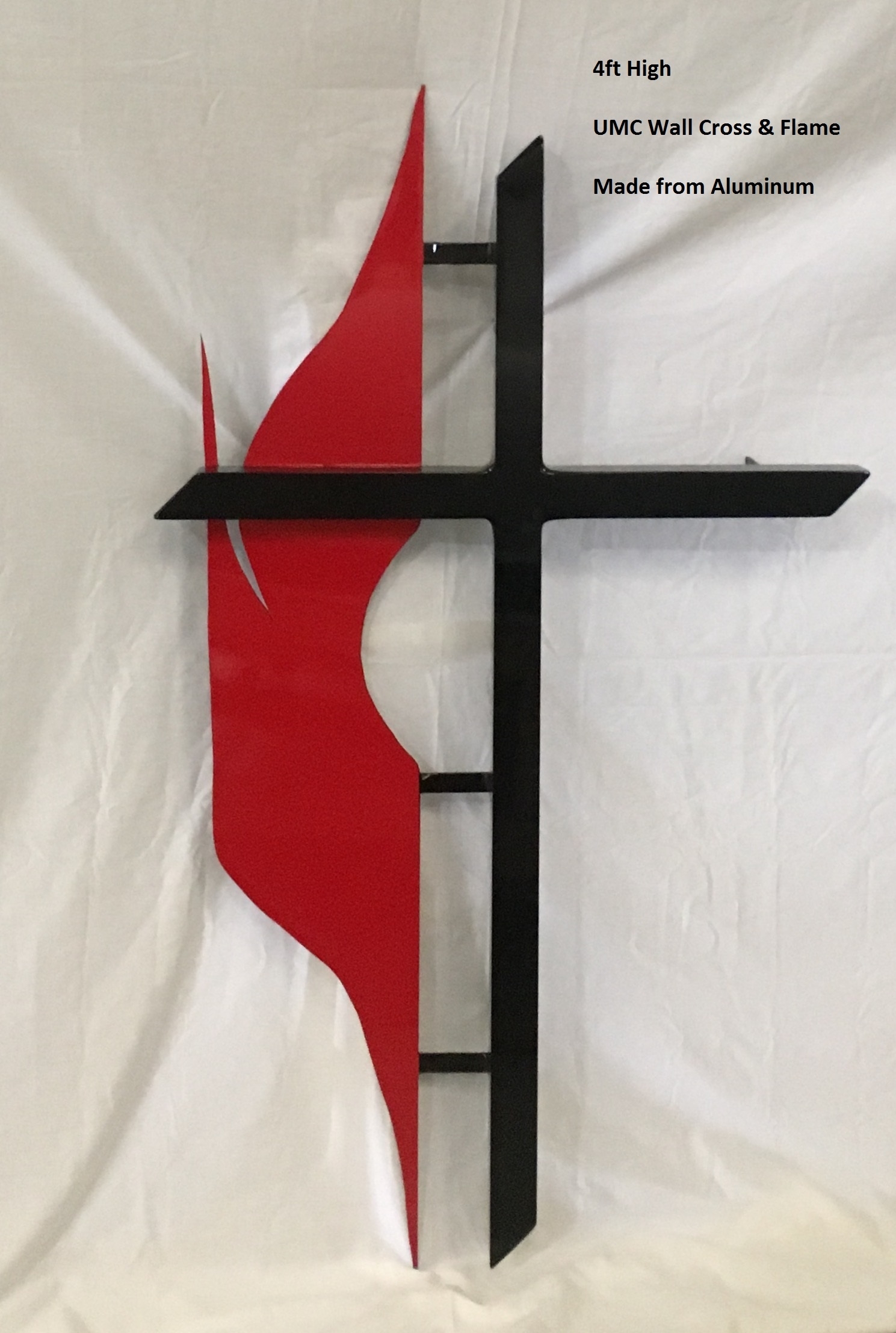 Free Standing Methodist Cross &amp; Flame | Southeast Church Supply