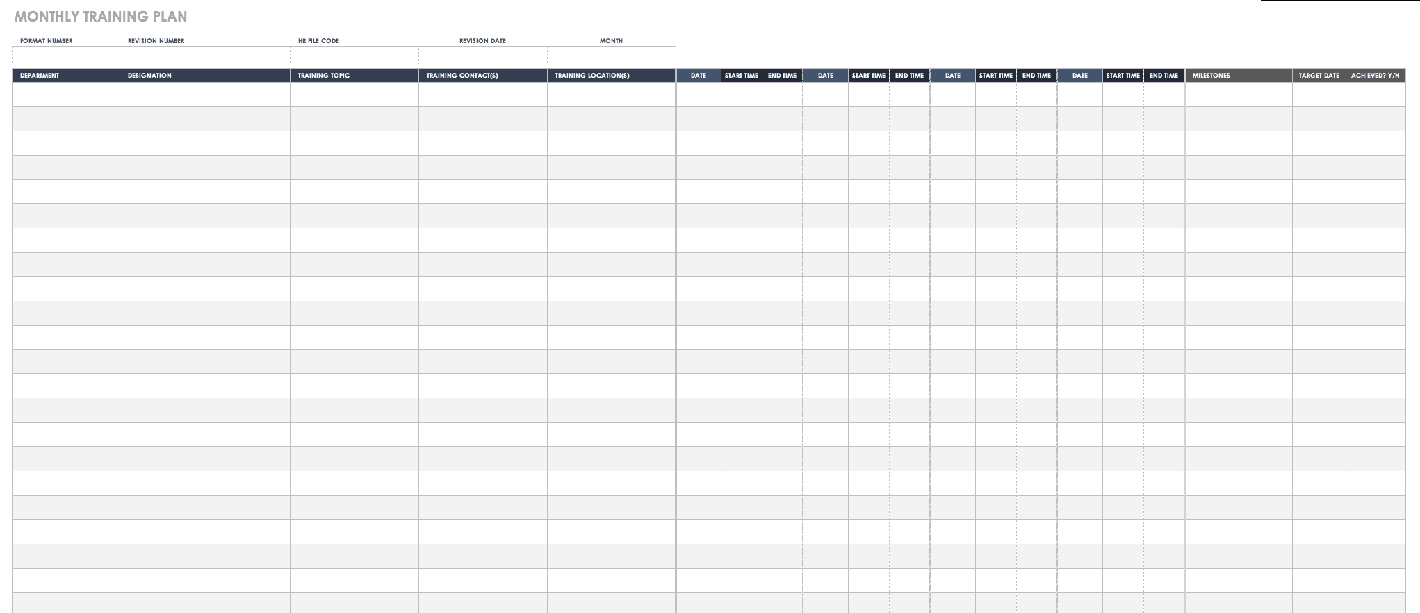 Free Training Plan Templates For Business Use | Smartsheet