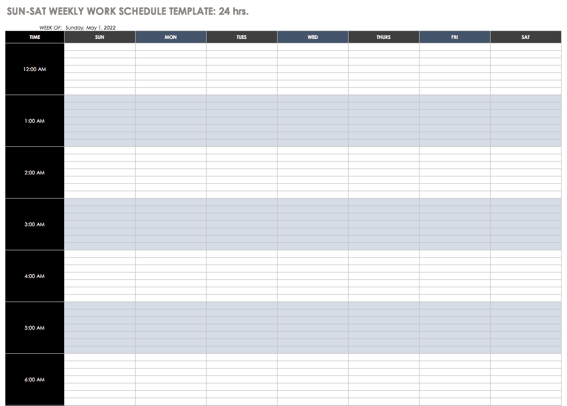 Free Work Schedule Templates For Word And Excel |Smartsheet