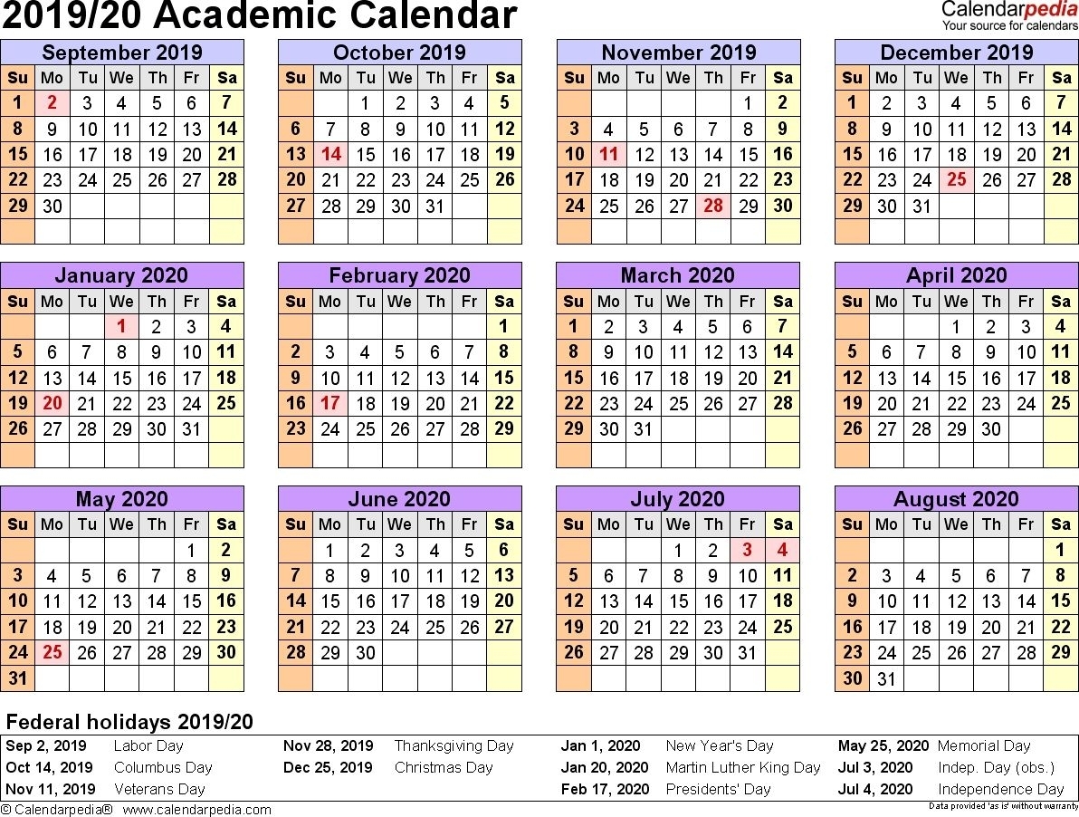 Get 2019 2019 Blank School Calendar Year At A Glance | Free