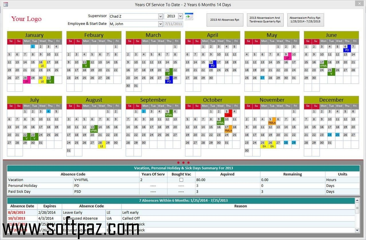 Getting Employee Attendance Tracker And Database For Ms