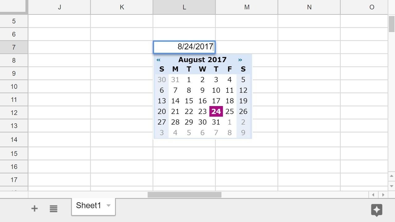 Google Sheets - Add A Pop-Up Calendar Date Picker