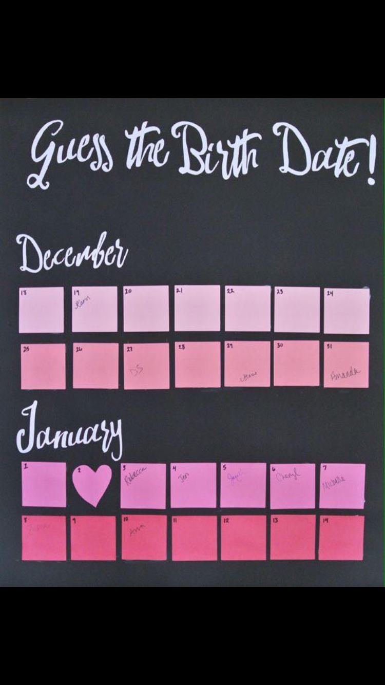 Guess My Due Date Game ! This Is Easy Because Guests Can