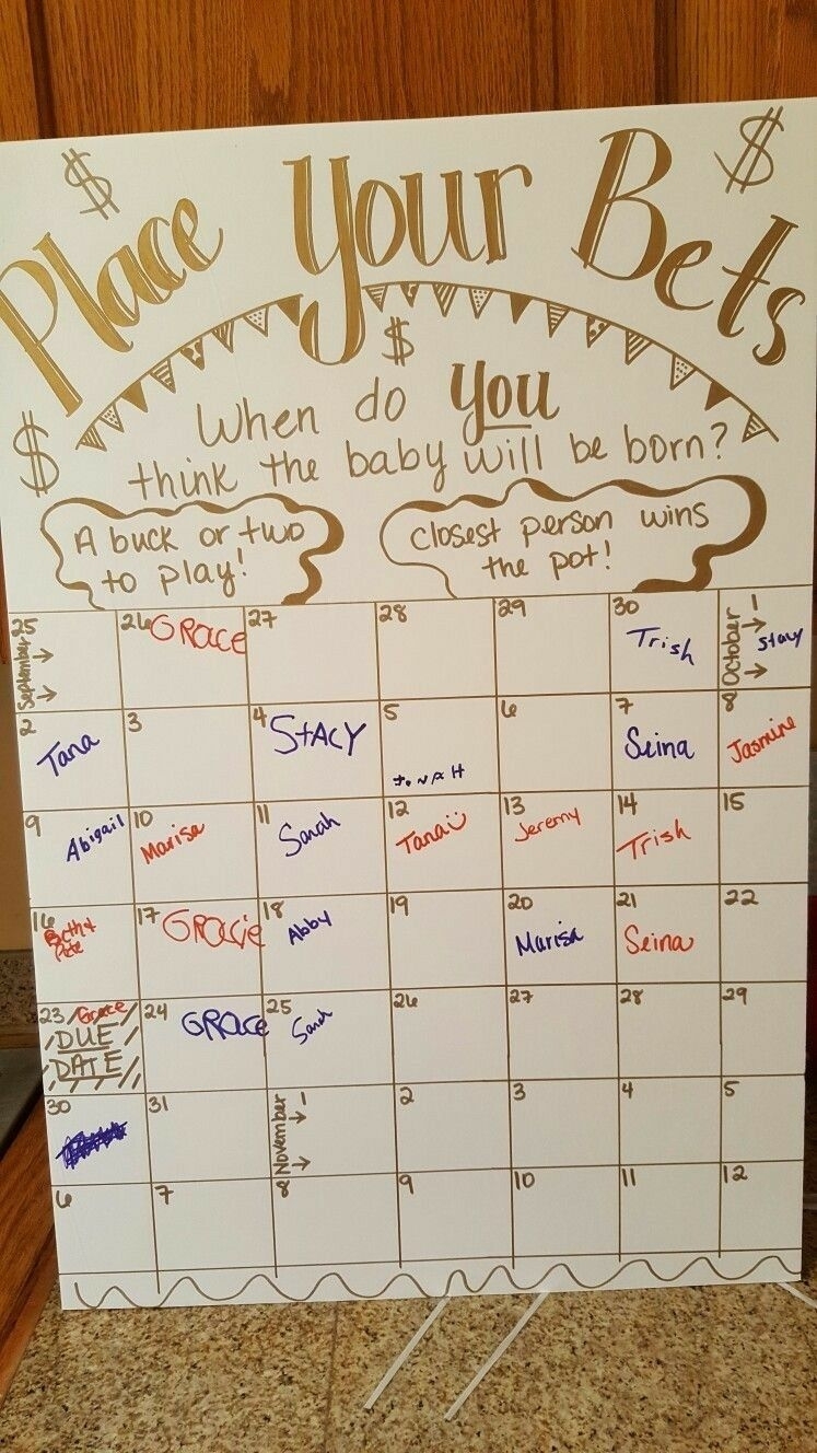 This ice breaker game is perfect to involve all the guests and make them feel at home take it to the next level by guessing the gender, weight, height and so on. Ideas For Guessing Babys Due Date And Weight - Guess The Date Babyparty | Calendar Template 2020