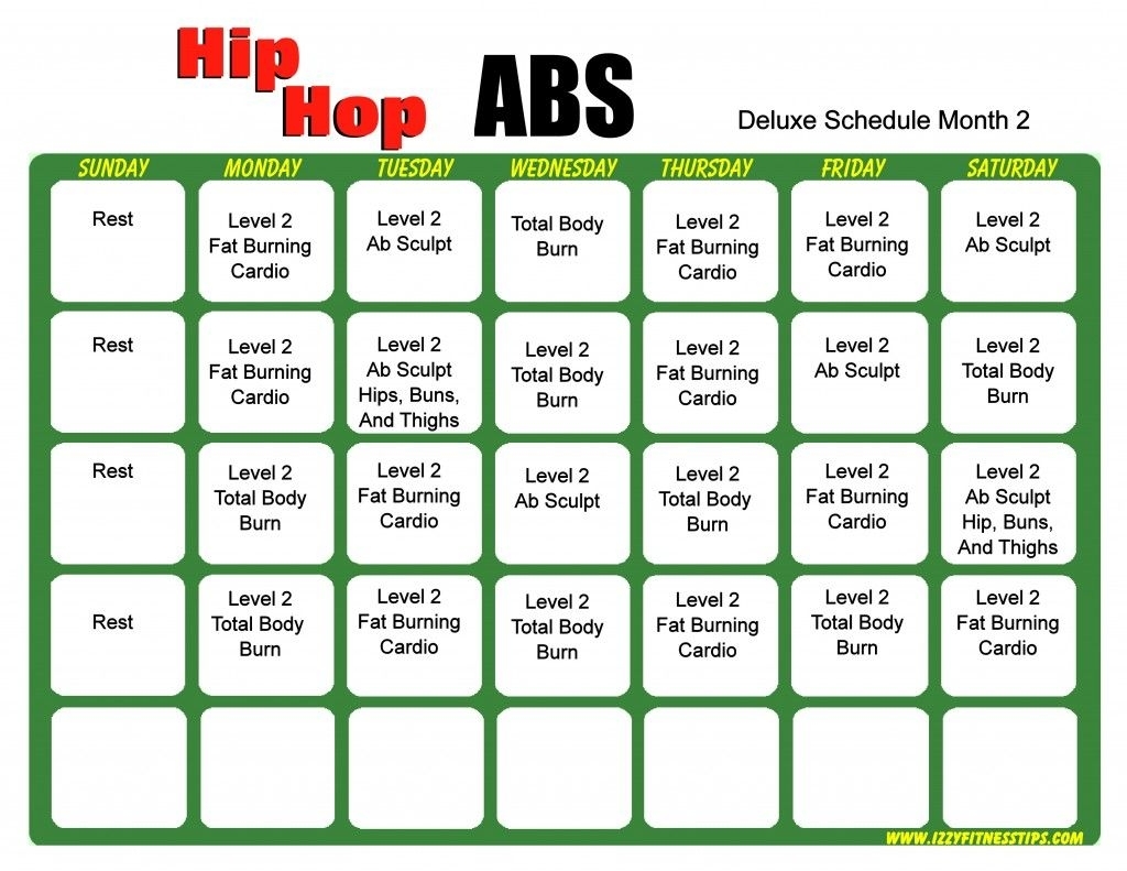 Hip Hop Abs Workout Calendar (With Images) | Hip Hop Abs