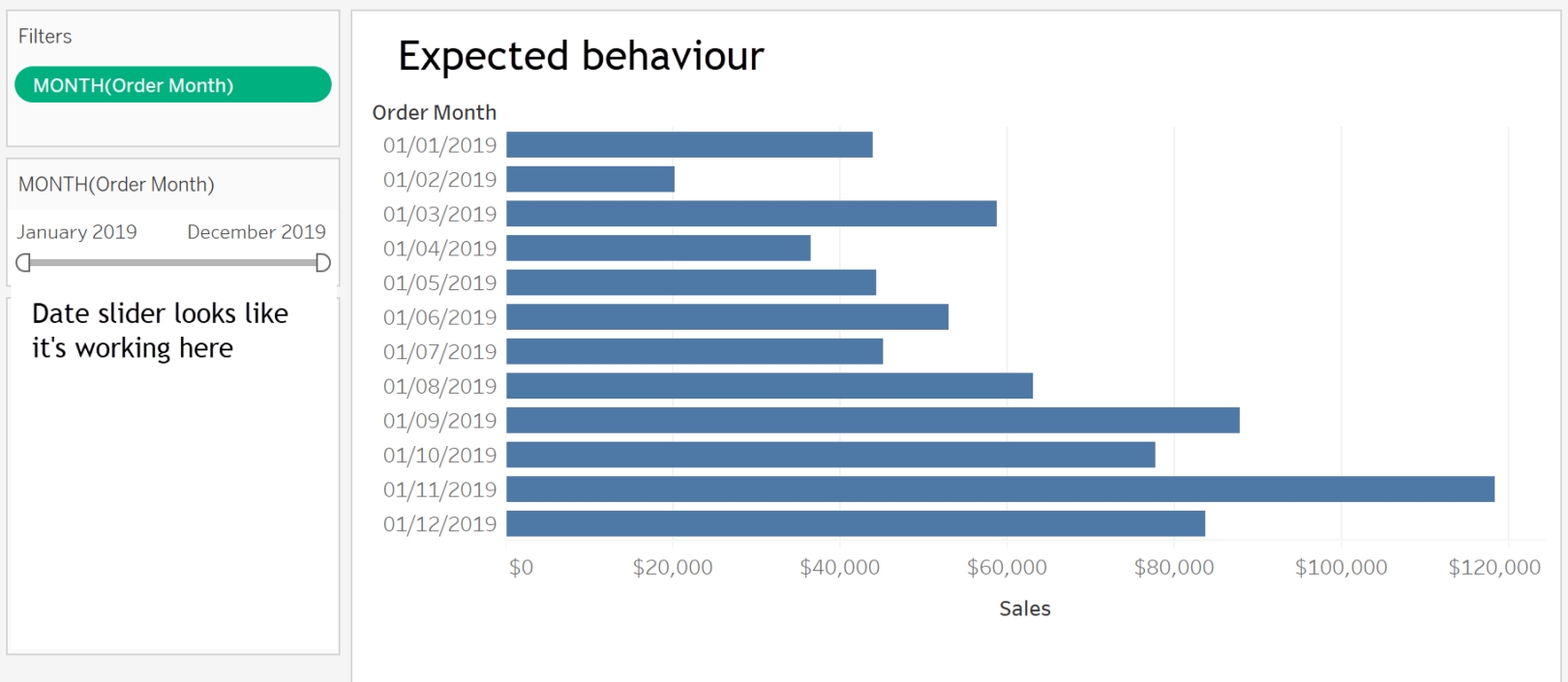 How To Build A Monthly Date Slider In Tableau - The