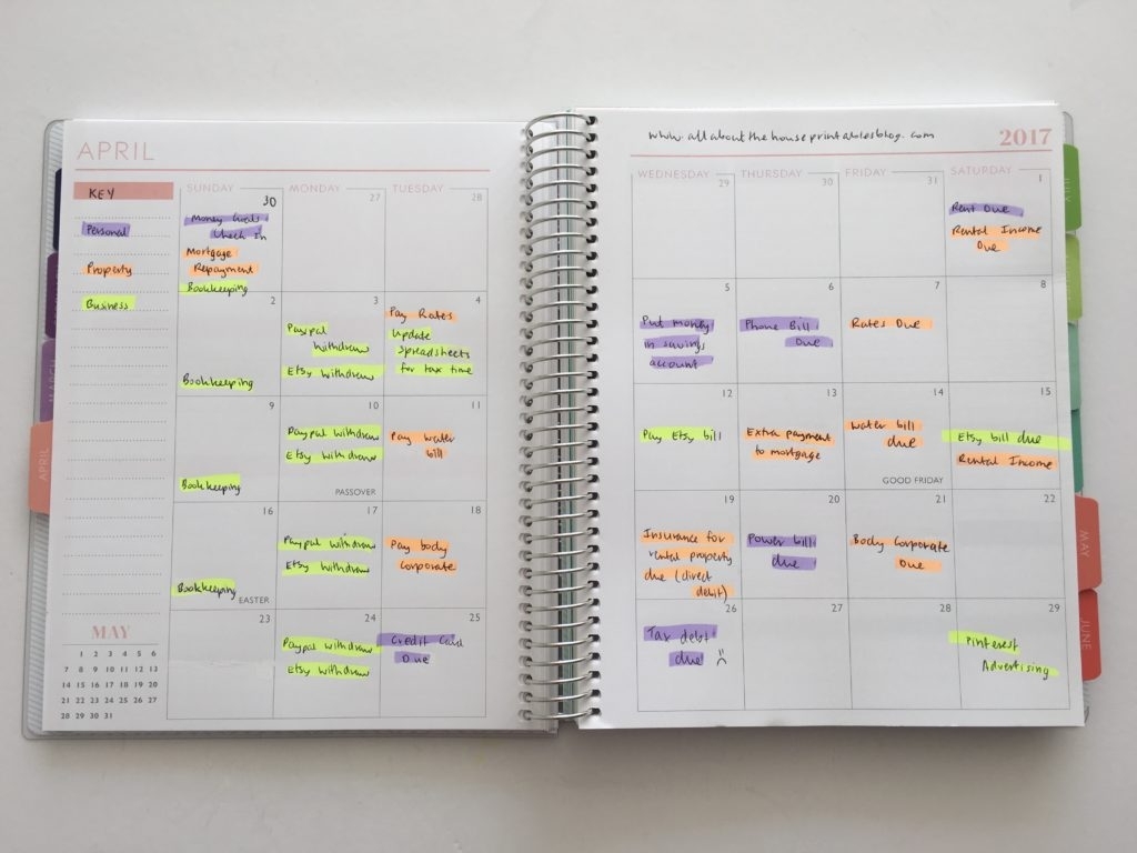 How To Color Code Bill Paying In Your Planner (7 Different