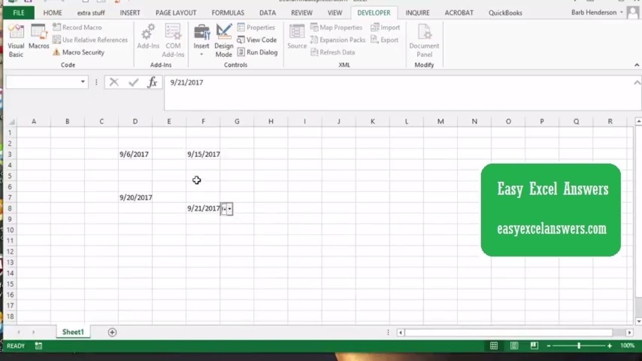 Install Date Picker In Two Separate Columns In Excel