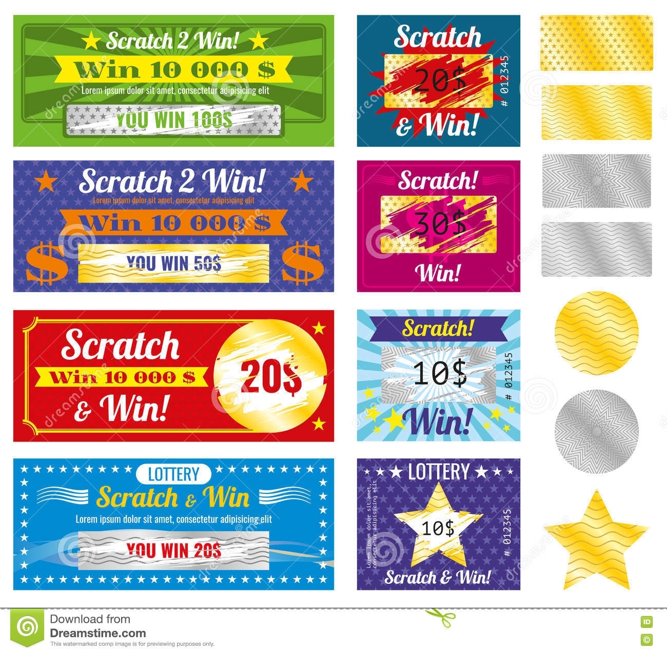 Lottery Tickets Of Scratch And Win With Effect From Marks