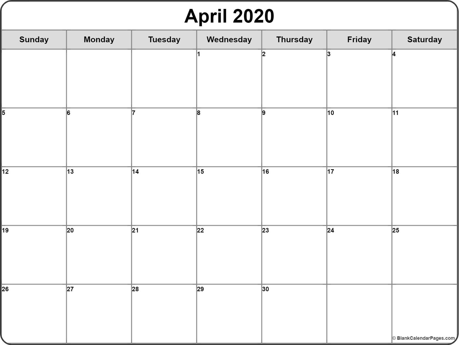 Monthly Calendar 2020 Printable Di 2020