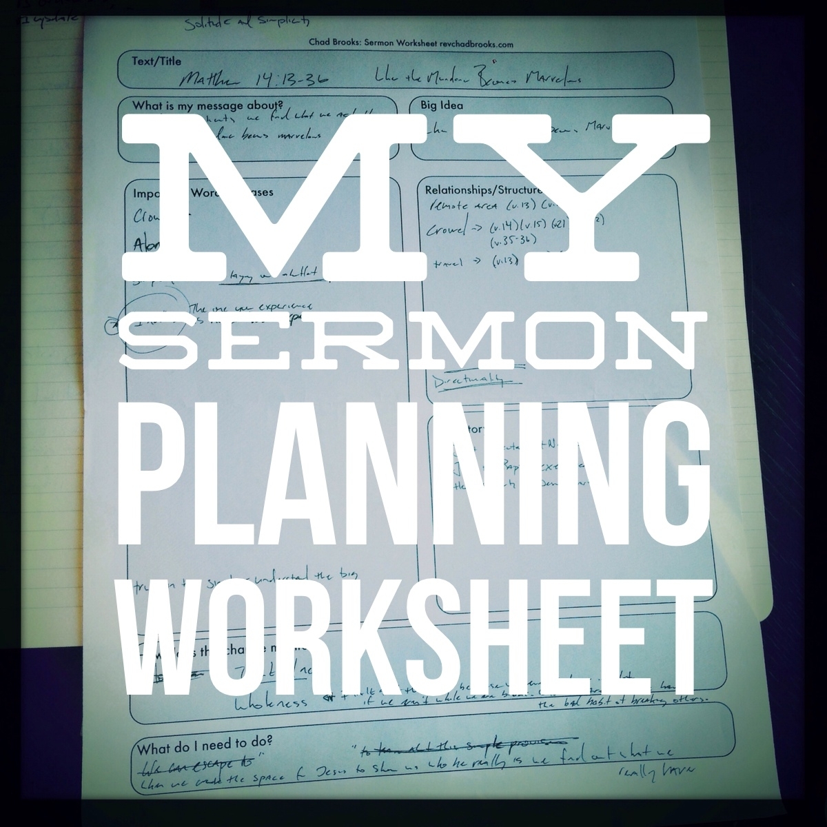 My Sermon Planning Worksheet
