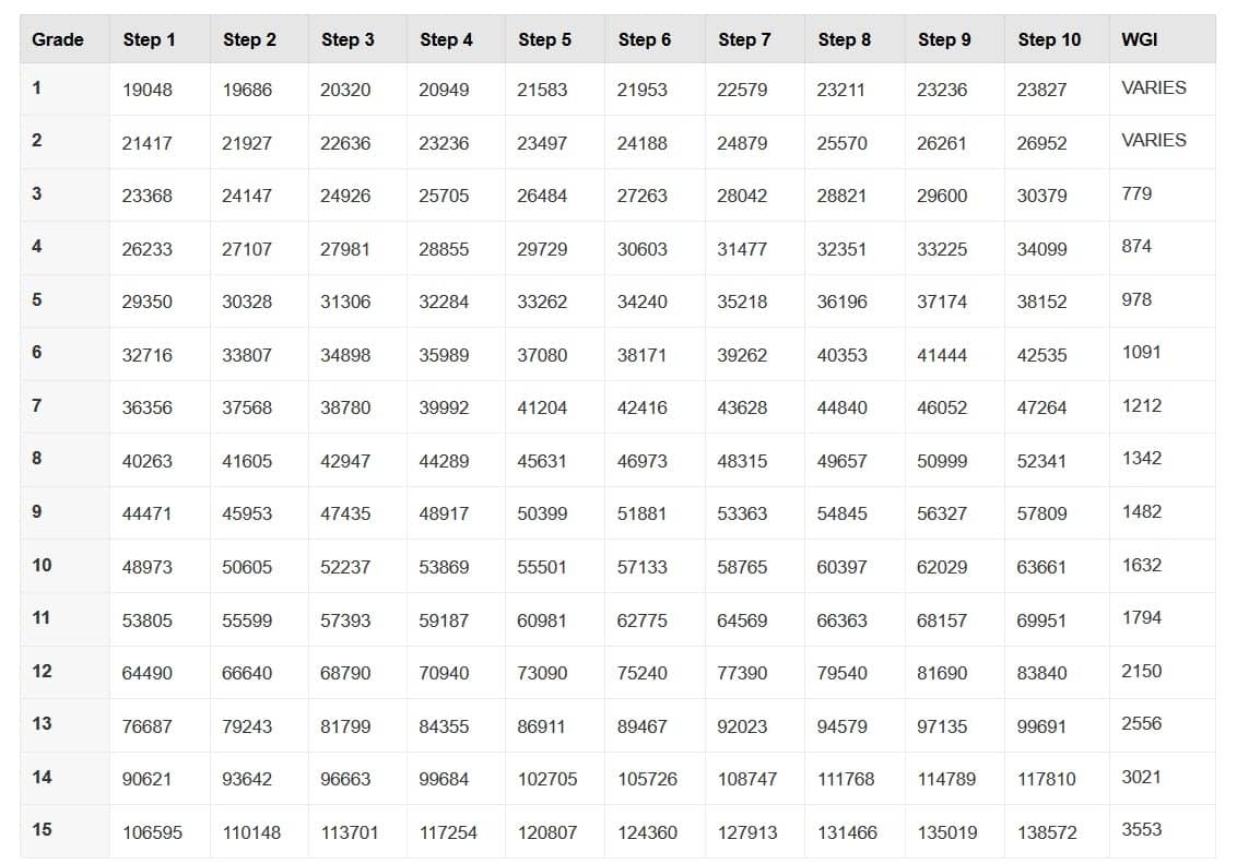 Opm Salary Chart - Daska