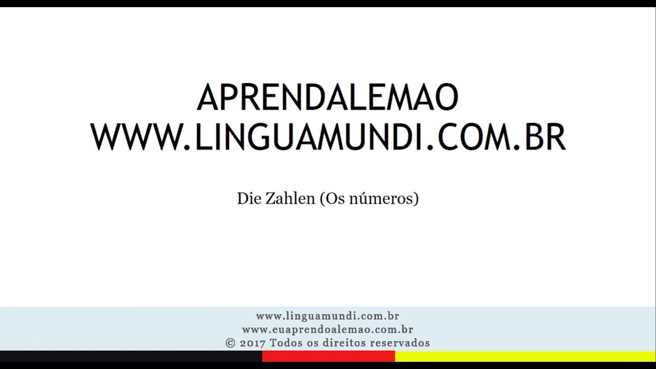 Os Números De 1-20 Em Alemão