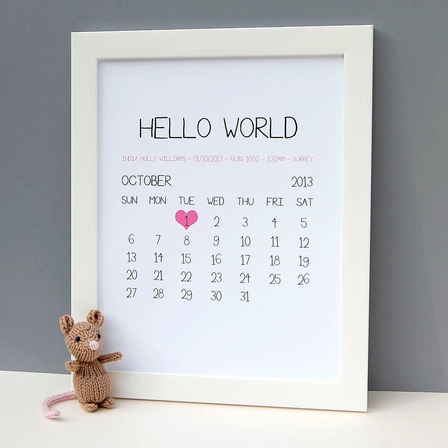 Personalised Baby Birth Date Print | New Baby Products, New