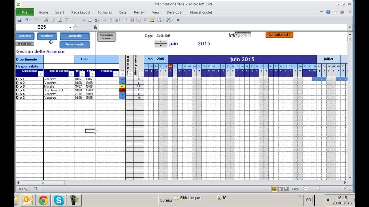 Pianificazione Ferie Excel, Sviluppa Da Infogestione, Specialisti Su Excel