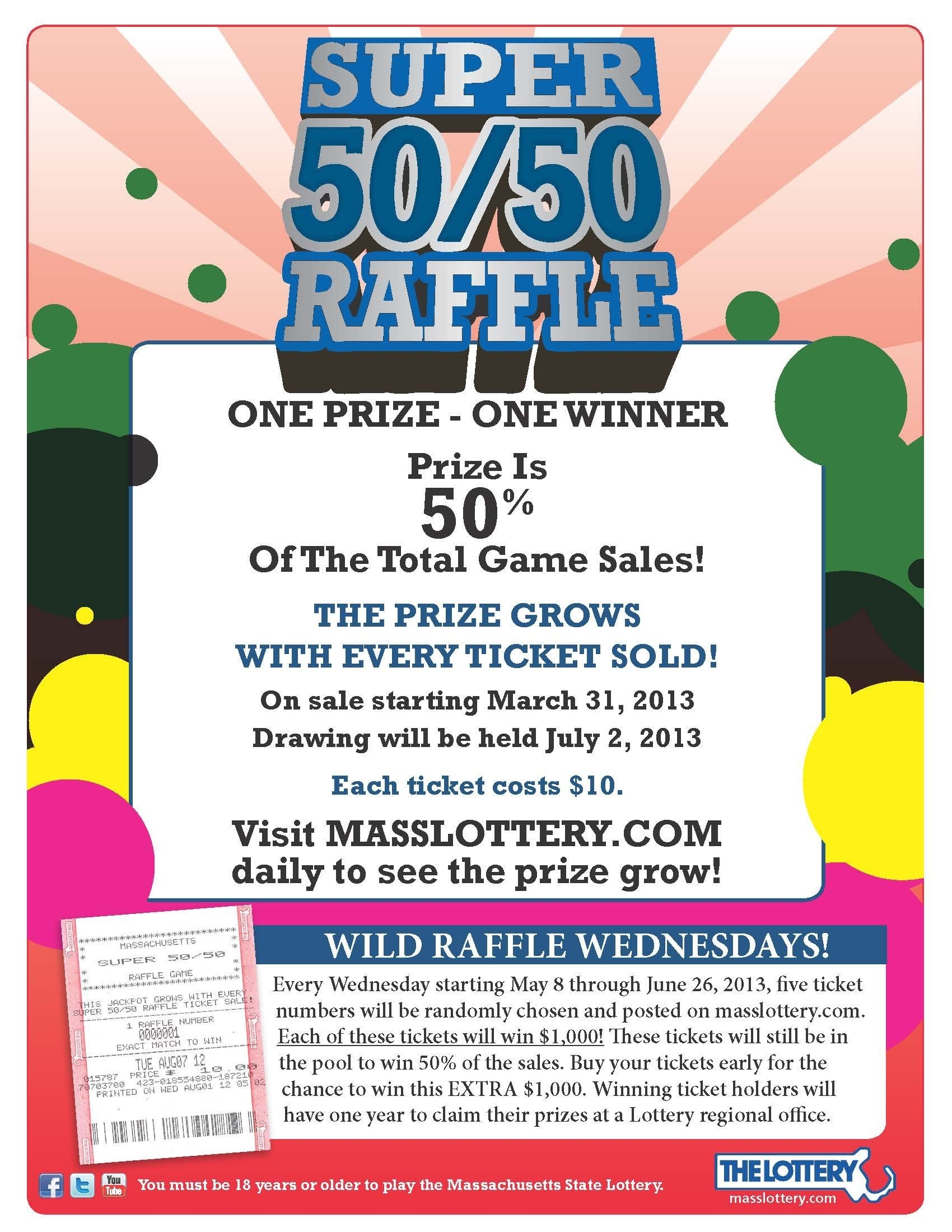 Daily Number Lottery Fundraiser Tickets Calendar Template 2022