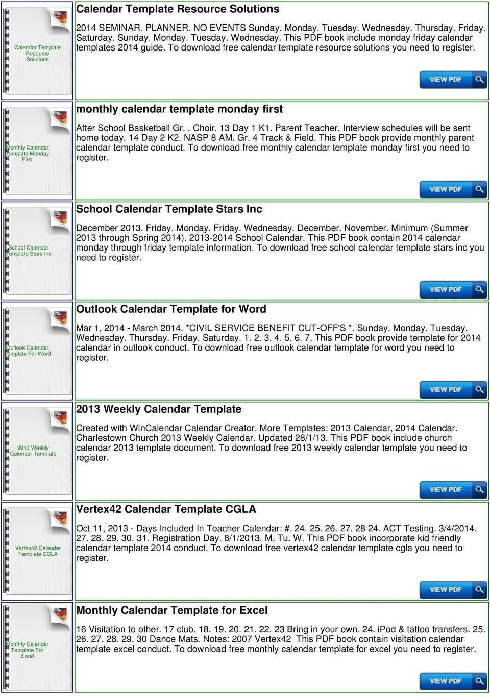 Preaching Calendar Template - Pdf Free Download