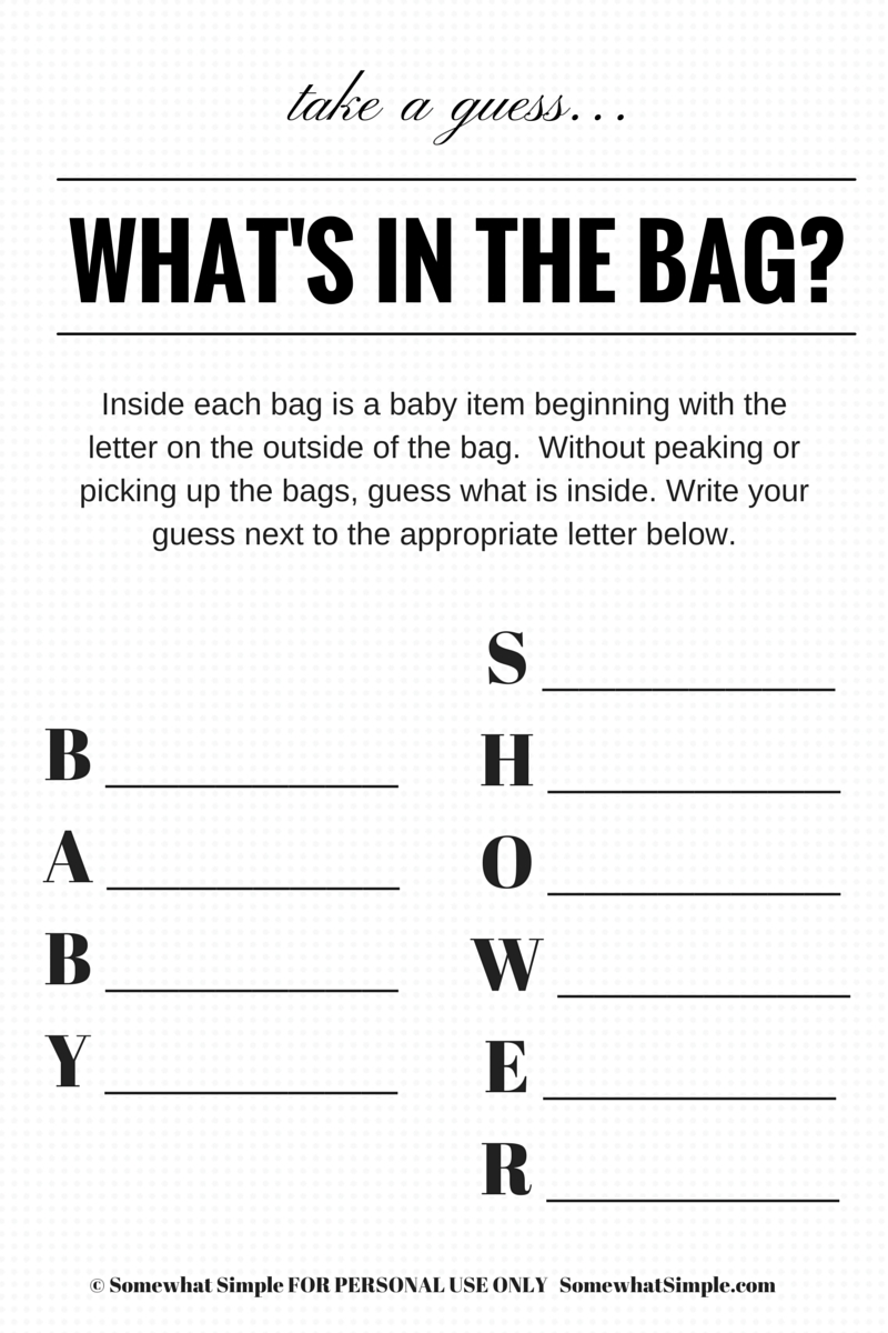 Printable Baby Shower Game Idea (With Images) | Baby Shower