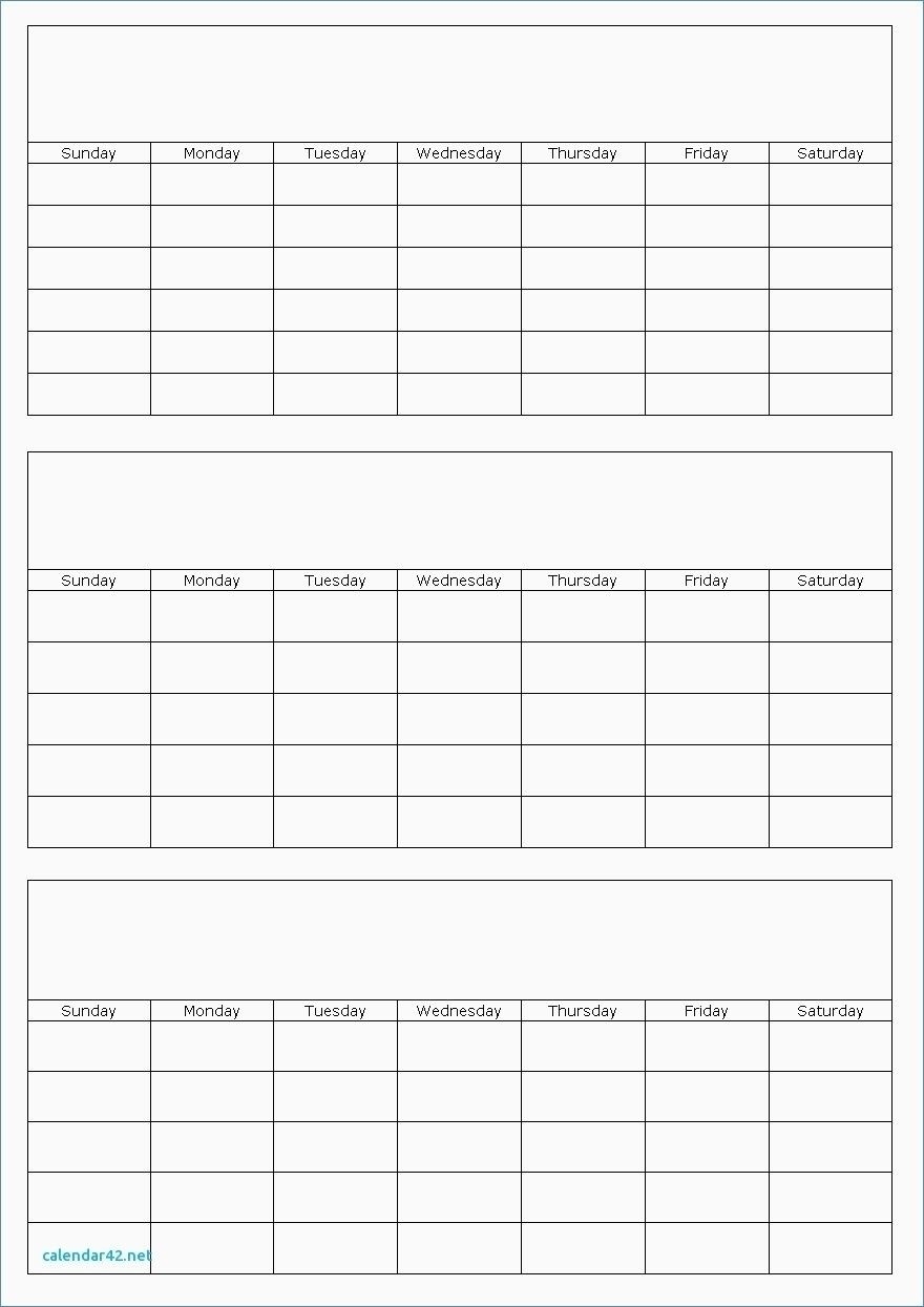 Printable Large Blank Three Month Calendar Template