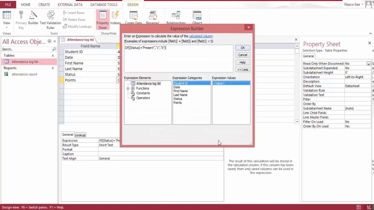 School Administration Database: Student Attendance Report Part 1