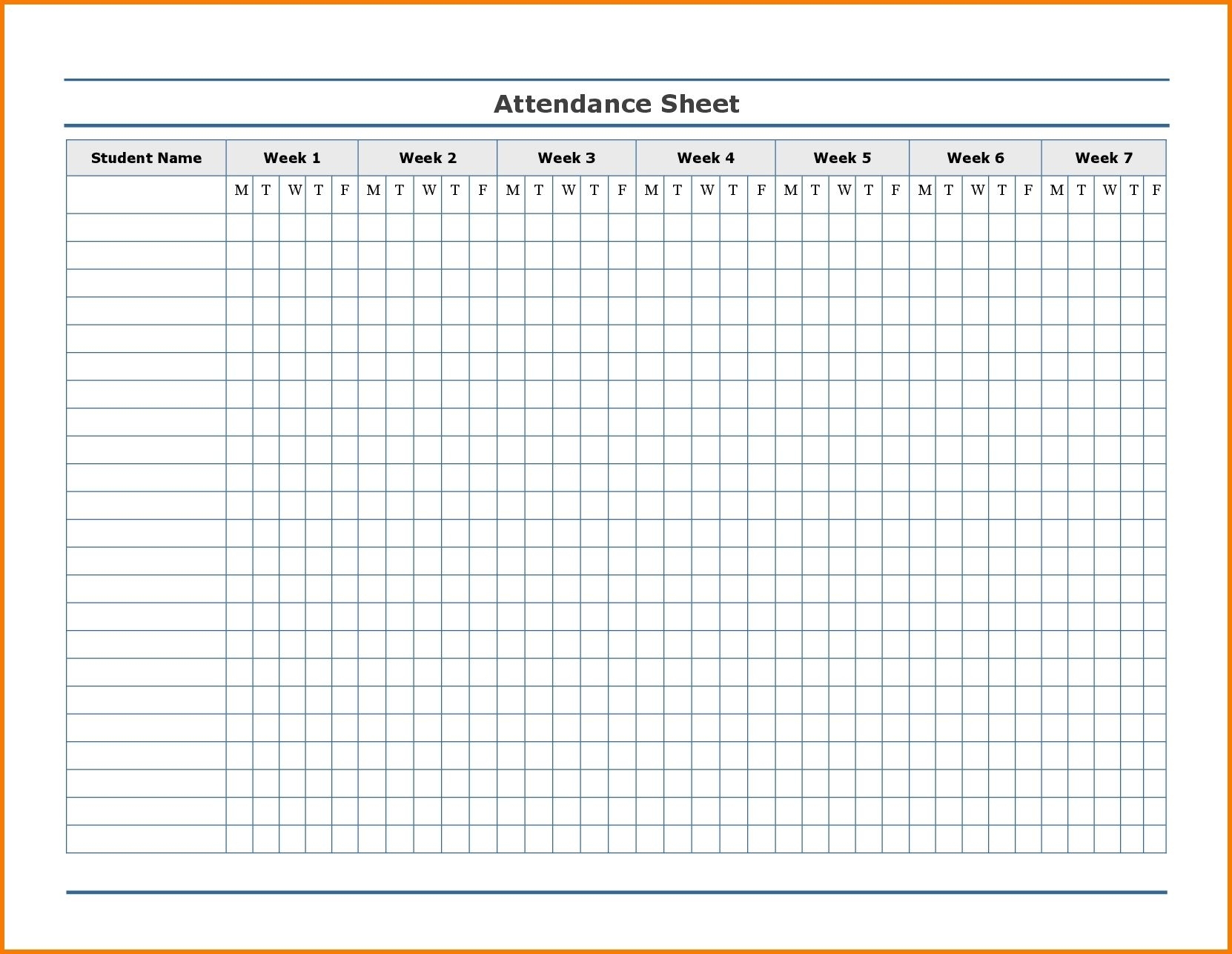 Spreadsheet Endance Template Free Employee Calendar Tracker