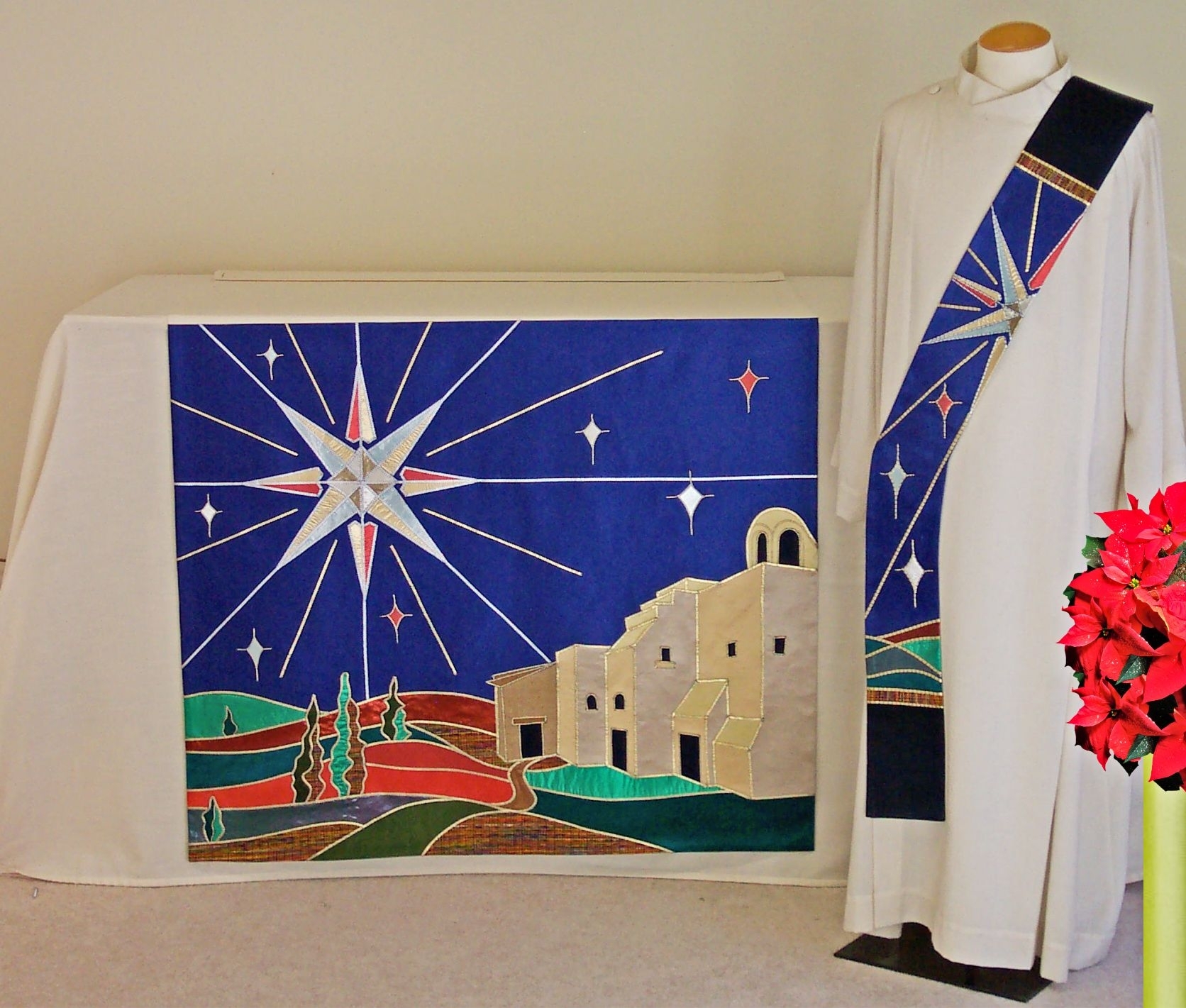 Star Of Bethlehem Super Altar Frontal With Matching Deacon