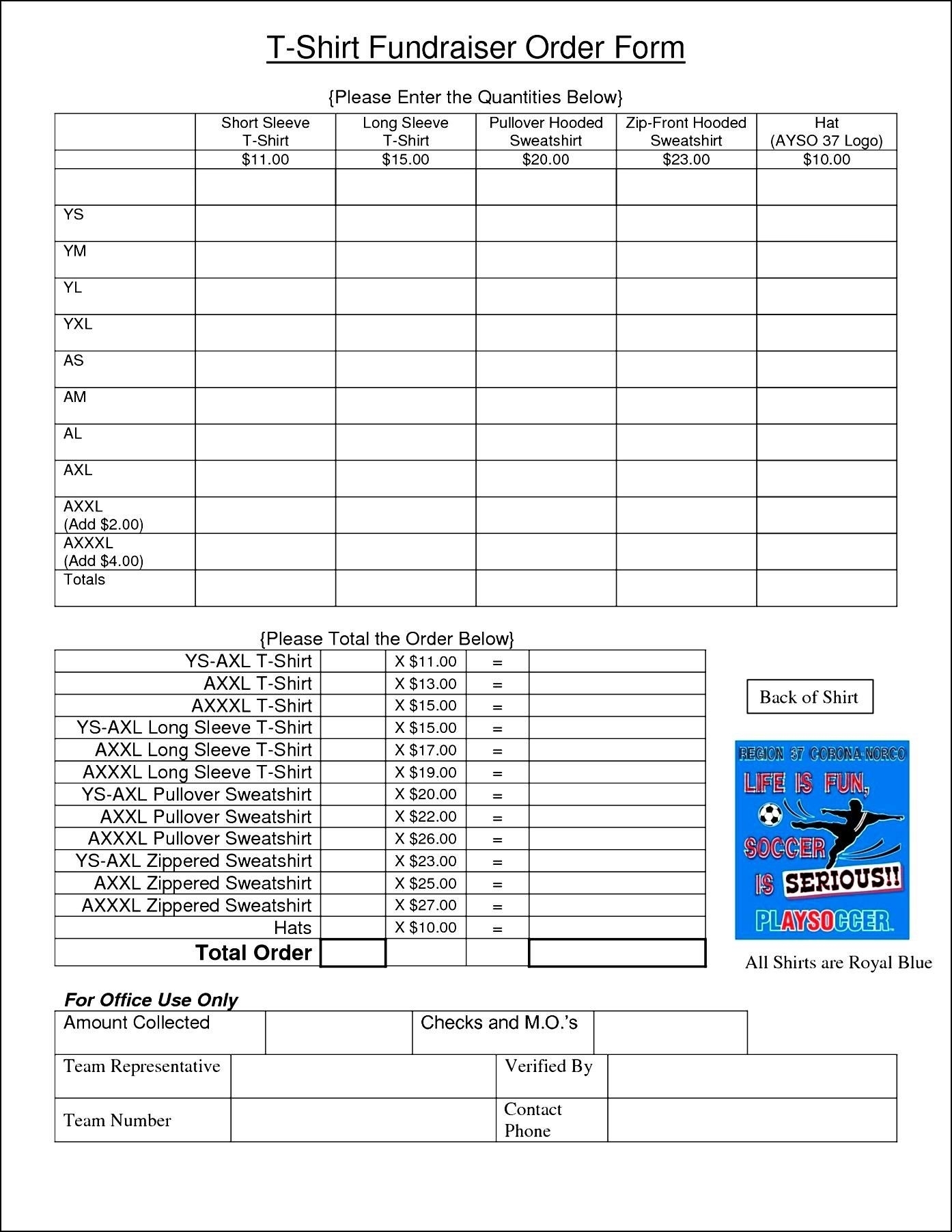 T-Shirt Fundraiser Order Form Template (With Images