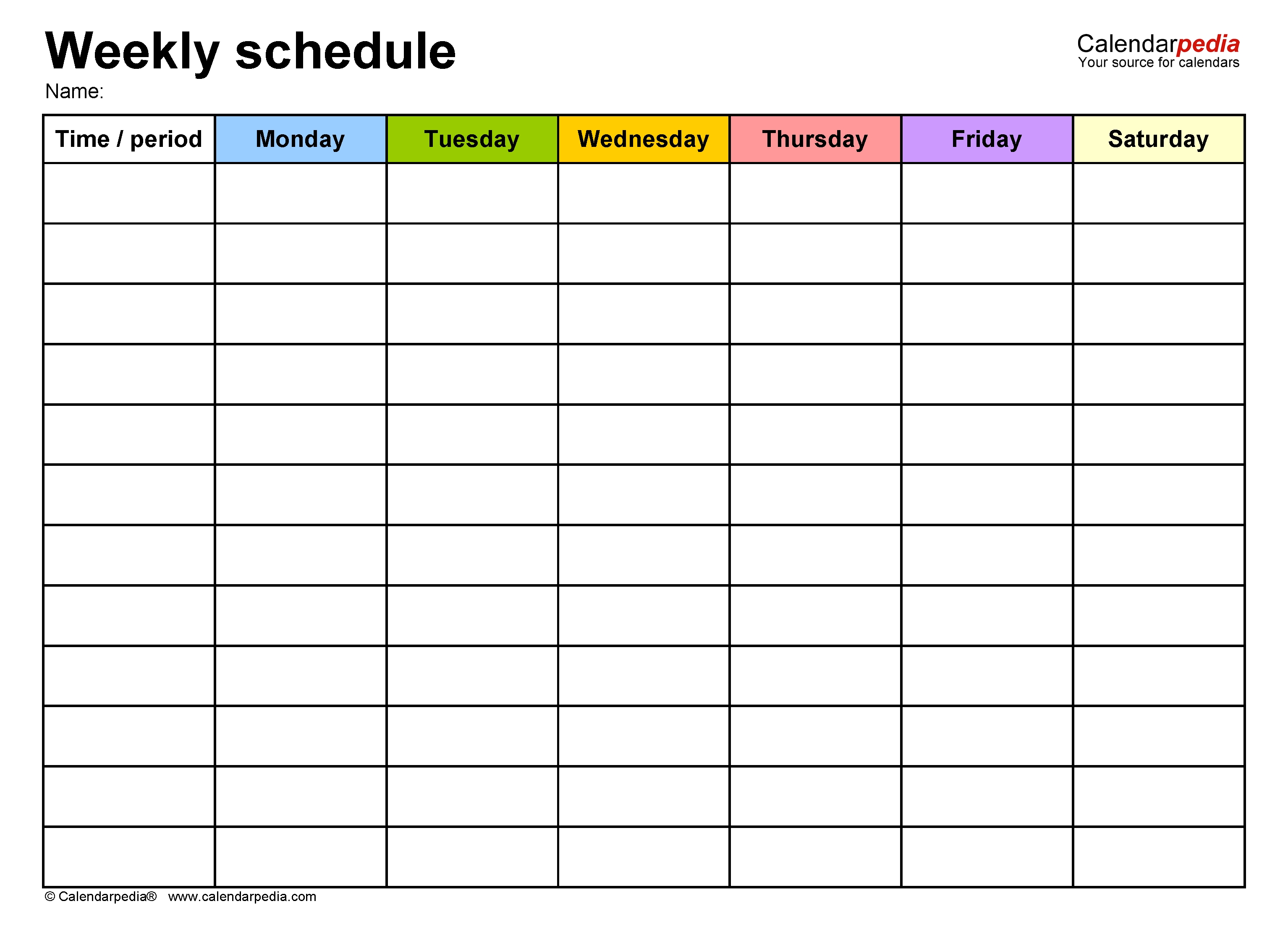 Free Weekly Schedule Templates For Word - 18 Templates.