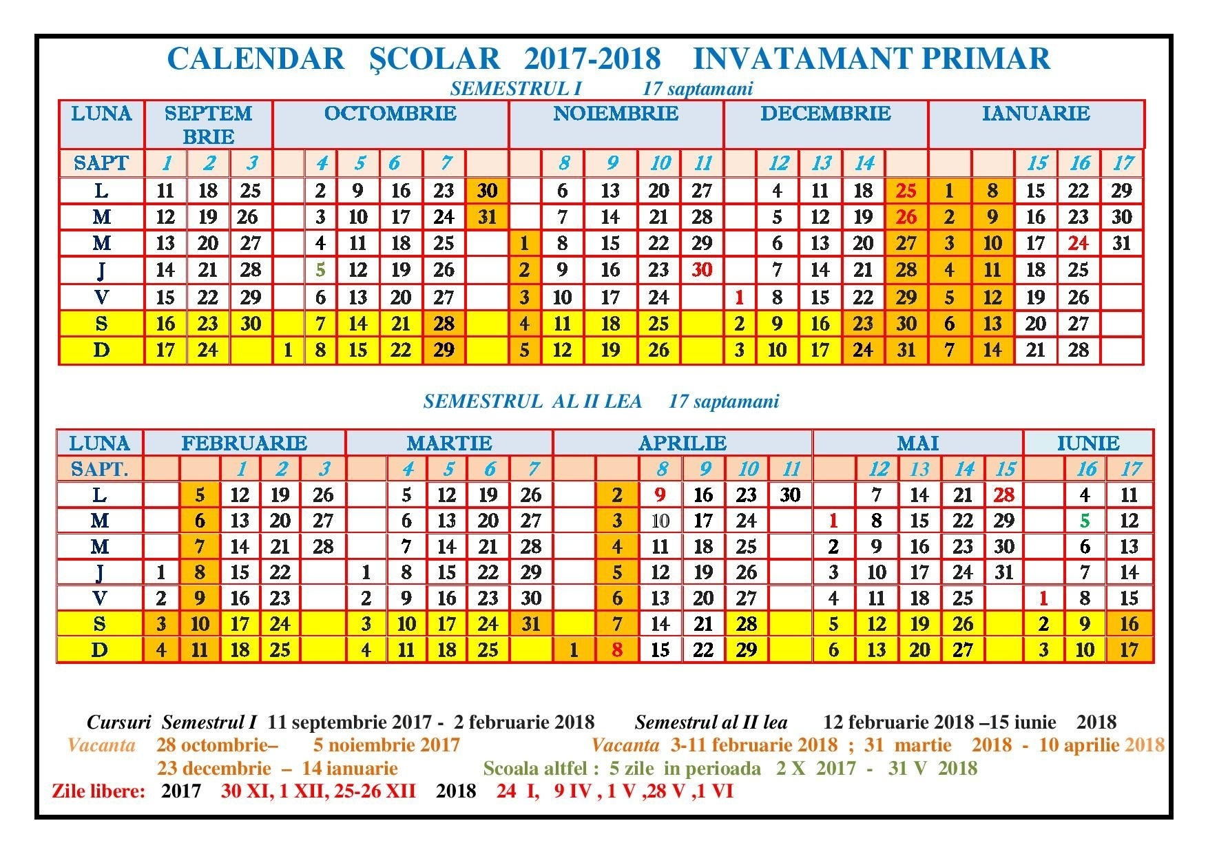Ianuarie 2018 Calendar | 2018 Calendar Printable For Free