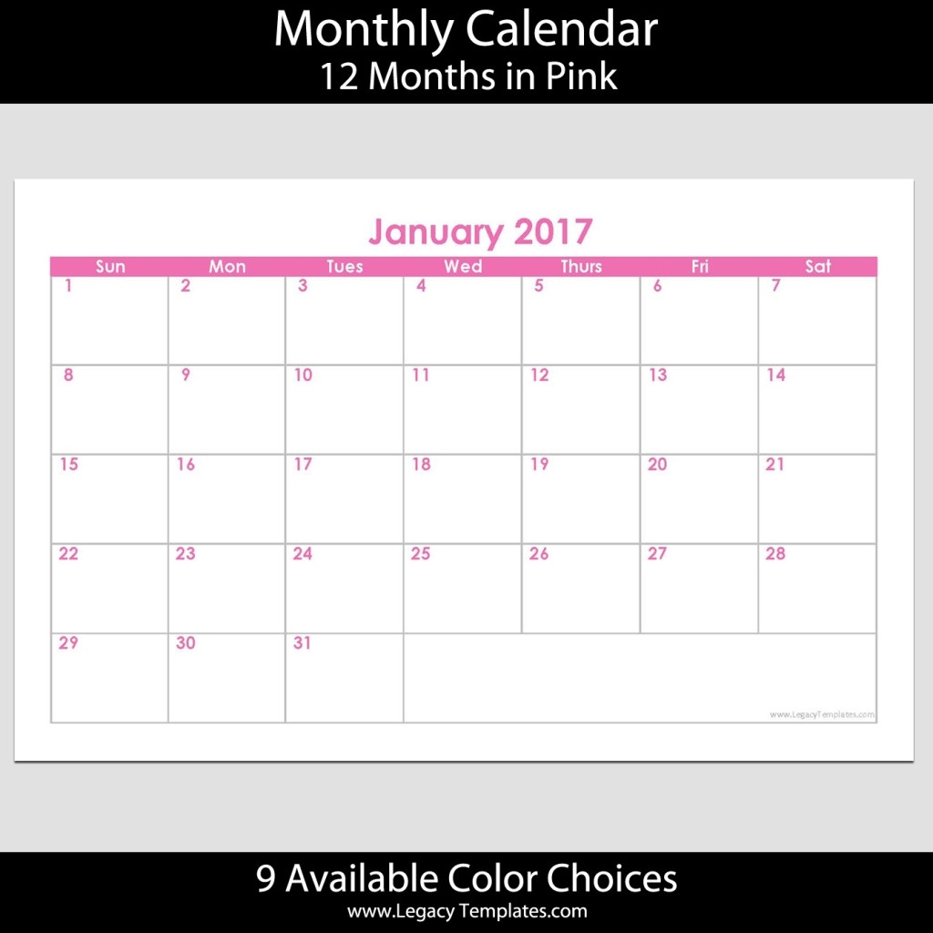 2017 12-Month Landscape Calendar – 5.5″ X 8.5″ | Legacy Templates