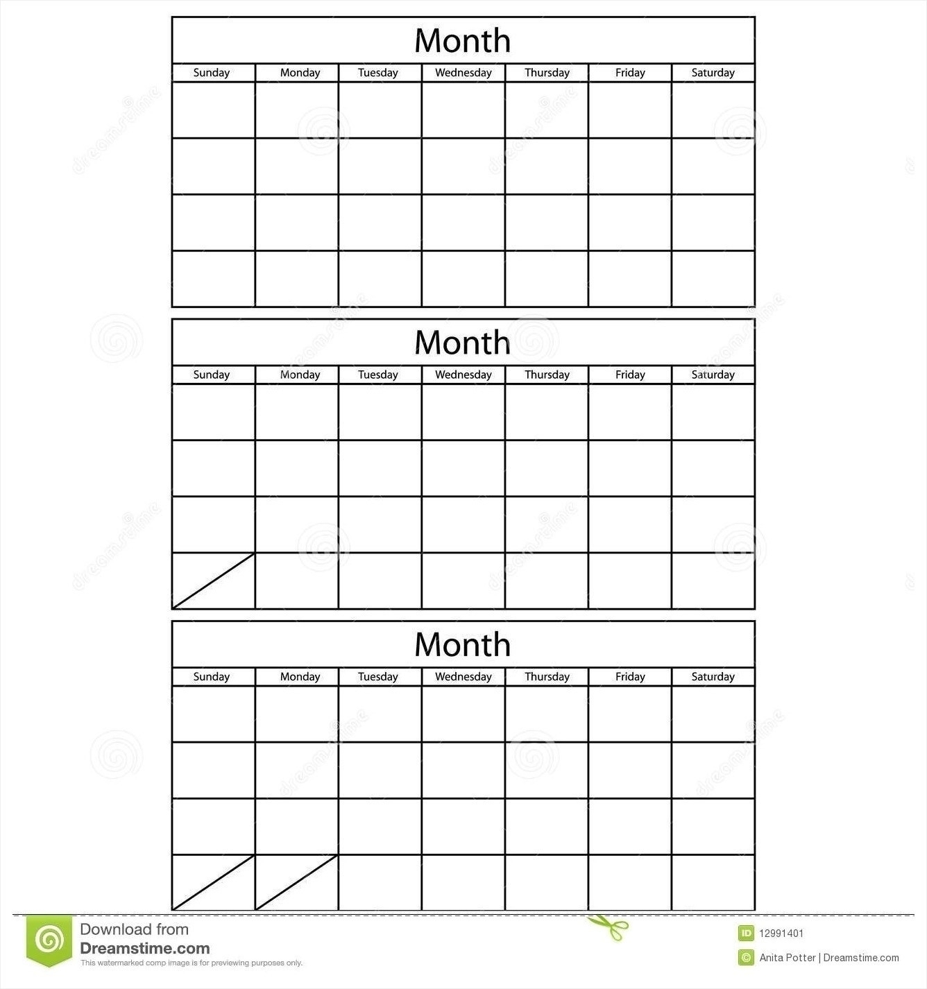 3 Month Blank Printable | Calendar Template Printable