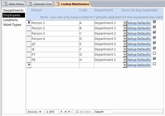Access Calendar Scheduling Database Graphics | Calendar Template 2020