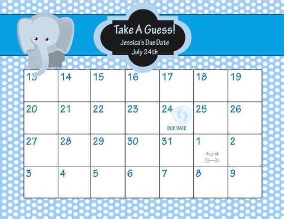 Baby Shower Guess Due Date Template | Search Results | Calendar 2015