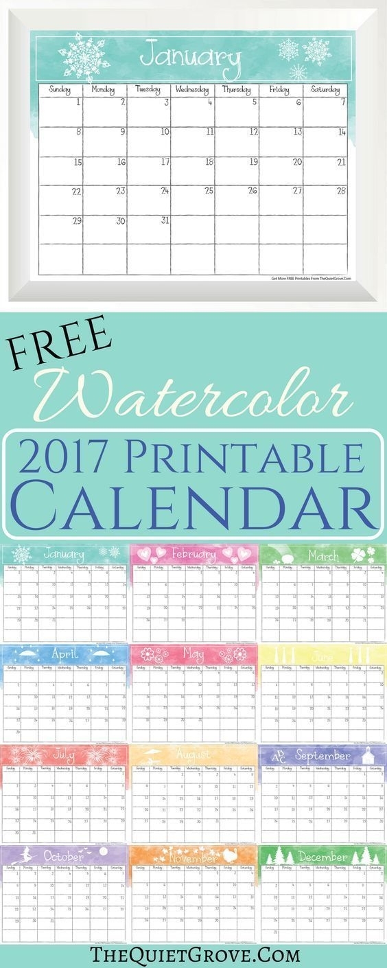 Free 2017 Printable Calendars Which You Can Print Out A Month At A Time Or All At Once
