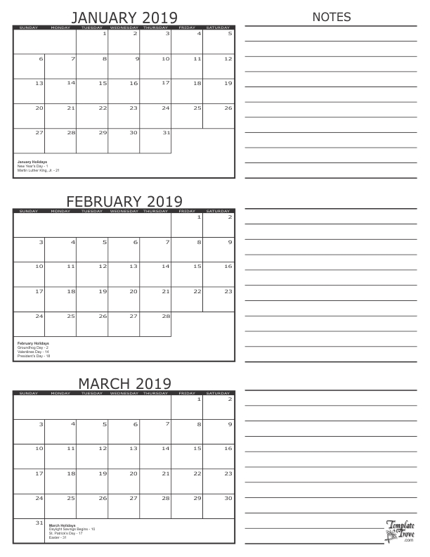 Get Free January And February 2020 Printable Calendar Templates | August Calendar, 3 Month