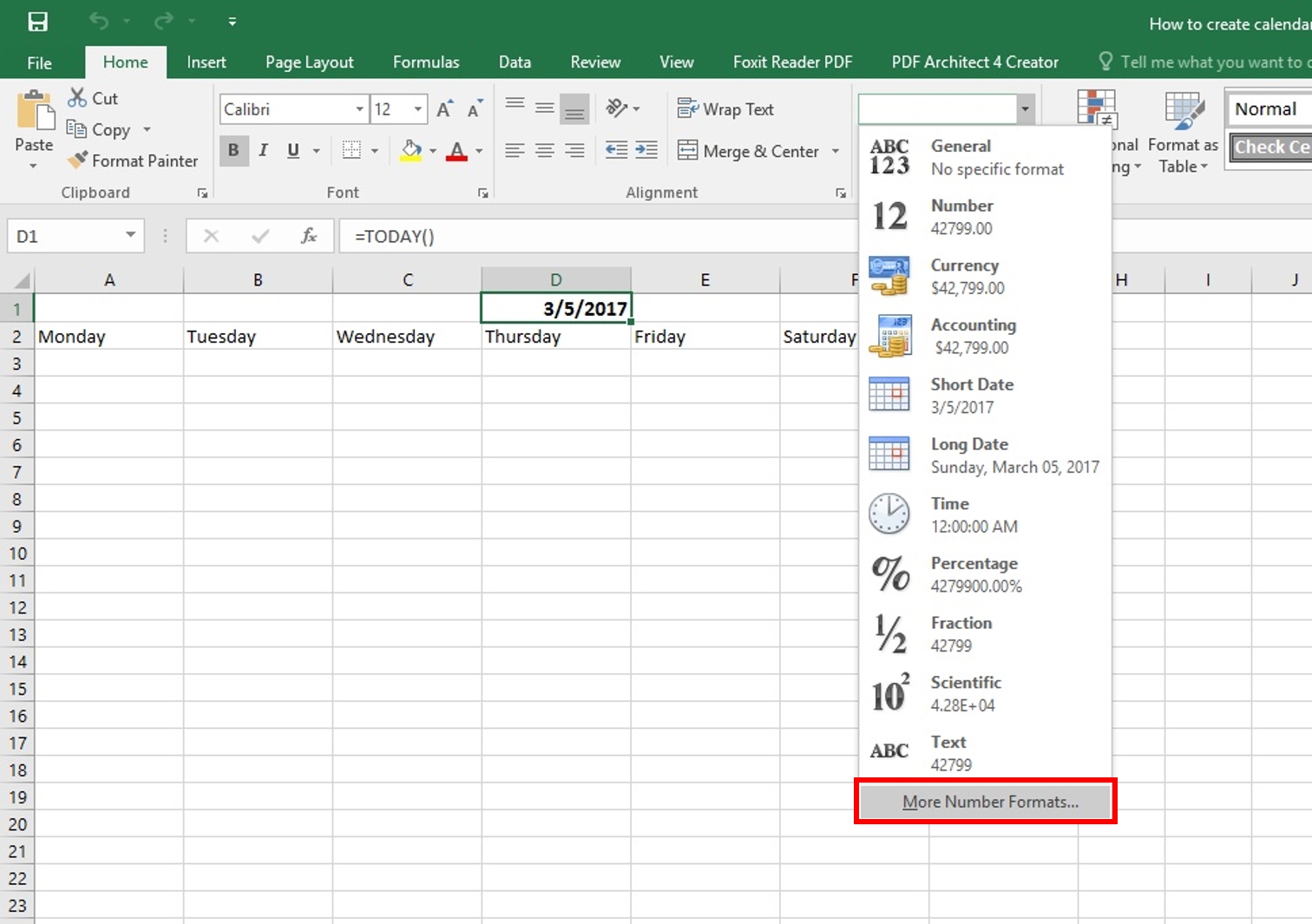 How To Create A Calendar In Excel | Step By Step Process